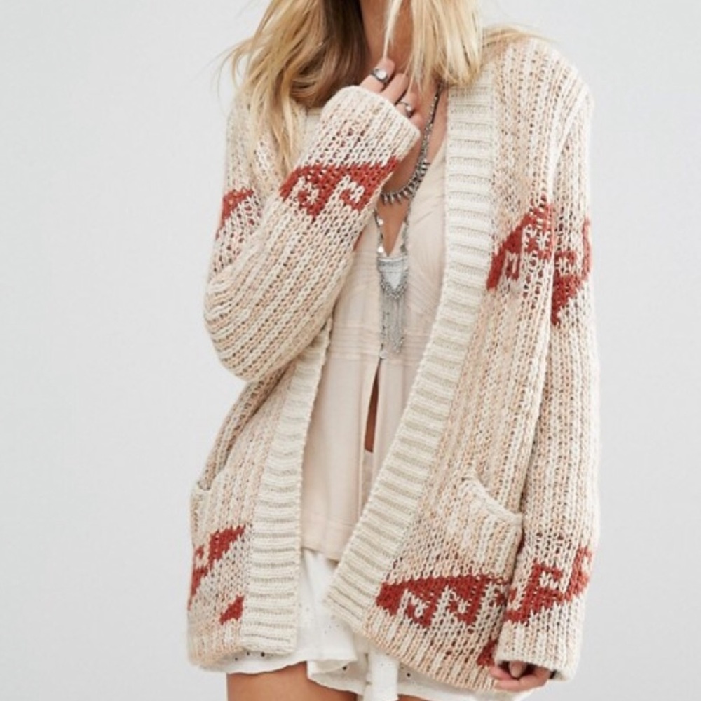 Free People Time Again chunky knit cardigan. XS